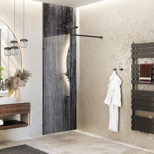 Walk-in, Roltechnik MI TWF/1400 fekete elox transparent