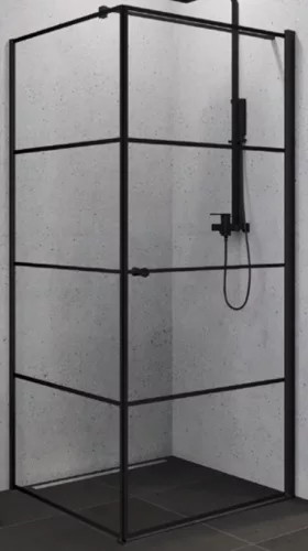 Zuhanykabin, Roltechnik New Trendy K-0604 Superia Black 90x90 cm, jobbos