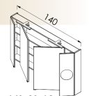 Felső szekrény, TBoss Mirror Box Senna 140