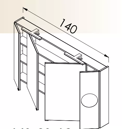 Felső szekrény, TBoss Mirror Box Senna 140