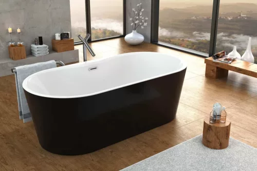 Kád, Kolpa San 593790 Comodo-FS 185×90 térbenálló kád, fekete/fehér