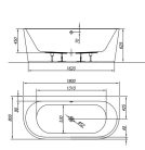 Kád, Kolpa San 574360 Dream SP 180x80 falhoz állítható fürdőkád, balos kivitel