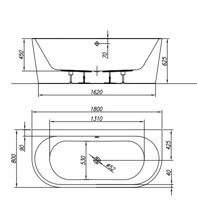 Kád, Kolpa San 574360 Dream SP 180x80 falhoz állítható fürdőkád, balos kivitel