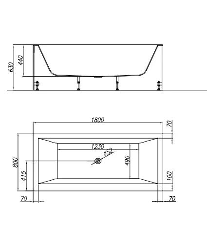 Kád, Kolpa San 779340 Copelia-FS 180×80 térbenálló fürdőkád, fehér