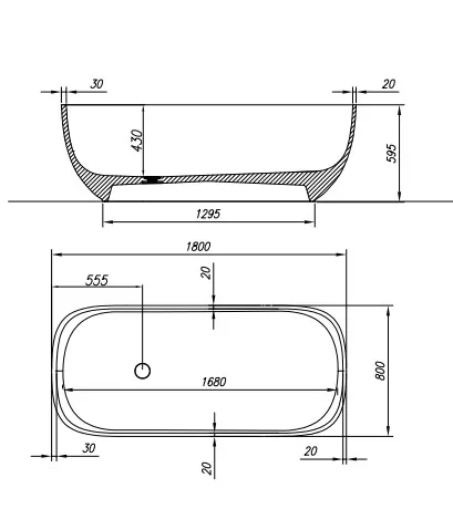 Kád, Kolpa San 622640 Gloria-FS 180x80 szabadonálló fürdőkád, fehér