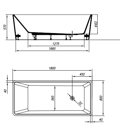 Kád, Kolpa San 561250 Ramona FS 180x80 térbenálló kád