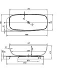 Kád, Kolpa San 592470 Milo-FS 174×75 szabadon álló fürdőkád, világoszöld-fehér