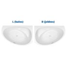 Kád, Kolpa San 574740 Libretto 160x100 beépíthető asszimmetrikus sarok kádtest, jobbos