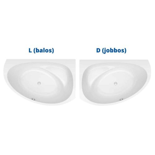 Kád, Kolpa San 574740 Libretto 160x100 beépíthető asszimmetrikus sarok kádtest, jobbos