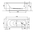 Kád, Kolpa San 565380 Betty 170x70 beépíthető fürdőkád test