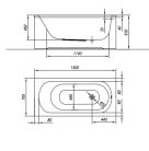Kád, Kolpa San 565500 Betty 150x70 beépíthető fürdőkád test