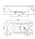 Kád, Kolpa San 705330 Betty E2 Slim 180x80 beépíthető fürdőkád