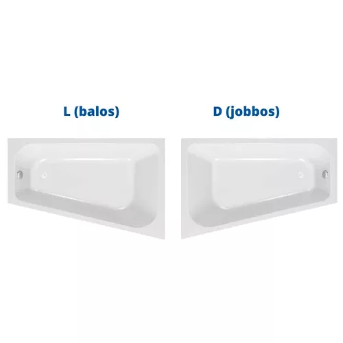 Kád, Kolpa San 771040 Beatrice 170x110 beépíthető aszimmetrikus sarokkád, balos