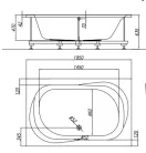 Kád, Kolpa San 593200 Adam&Eva 195×125 beépíthető fürdőkád