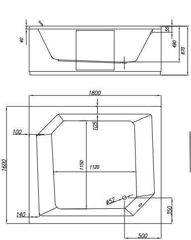 Kád, Kolpa San 710000 Samson 180x160 előlapos (2 db) fürdőkád
