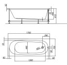 Kád, Kolpa San 992230 Tamia 170x70 beépíthető fürdőkád test