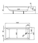 Kád, Kolpa San 596090 Figaro 160x80 alacsony beépíthető fürdőkád
