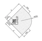 Zuhanytálca, Kolpa San 922870 Moonwalk 90x90 manhattan, íves