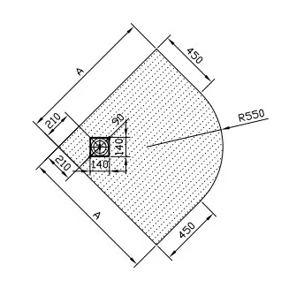 Zuhanytálca, Kolpa San 922870 Moonwalk 90x90 manhattan, íves