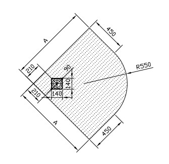 Zuhanytálca, Kolpa San 922890 Moonwalk 100x100 manhattan, íves