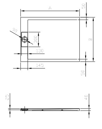 Zuhanytálca, Kolpa San 565080 Capo 140x100 fehér