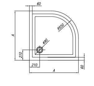 Zuhanytálca, Kolpa San 534630 Macarena 100x100 fehér, íves, előlappal