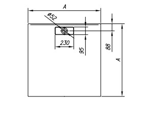 Zuhanytálca, Kolpa San 565930 Drop 80x80 előlappal