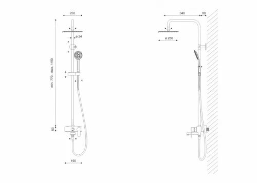 Zuhanyszett, Aquatek PG-71-BLACK zuhanyszett