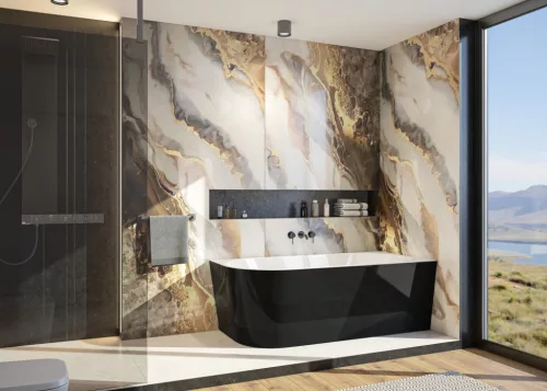 Kád, Aquatek Indianapolis fekete 170x80 jobbos