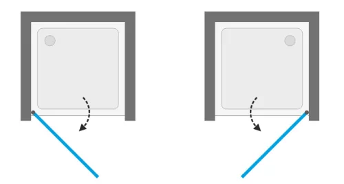 Zuhanyajtó, Aquatek GLASS B1 60x195 króm/matt üveggel
