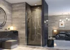 Zuhanyajtó, Aquatek GLASS B1 100x195 króm/matt üveggel