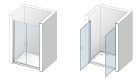 Zuhanyajtó, Aquatek GLASS B2 90x195 króm/átlátszó üveggel