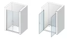 Zuhanyajtó, Aquatek GLASS B2 90x195 króm/átlátszó üveggel