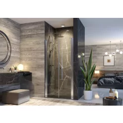   Zuhanyajtó, Aquatek GLASS B2 100x195 króm/átlátszó üveggel