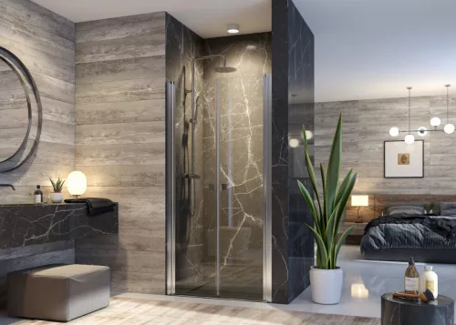 Zuhanyajtó, Aquatek GLASS B2 75x195 króm/matt üveggel