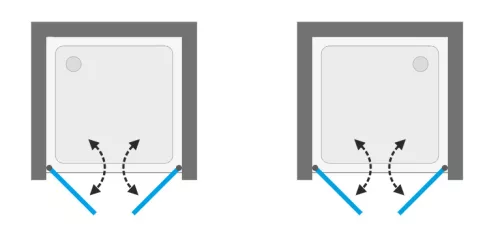 Zuhanyajtó, Aquatek GLASS B2 80x195 króm/matt üveggel