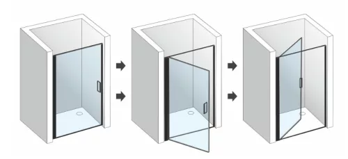 Zuhanyajtó, Aquatek YES B1 75x200 átlátszó üveggel