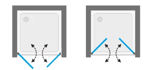 Zuhanyajtó, Aquatek YES B2 85x200 átlátszó üveggel