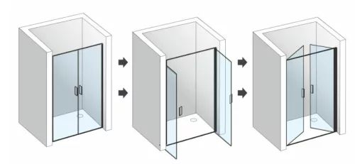 Zuhanyajtó, Aquatek YES B2 85x200 átlátszó üveggel