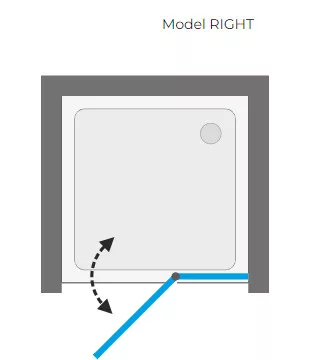 Zuhanyajtó, Aquatek YES B5 90x200 grape üveggel, jobbos kivitel