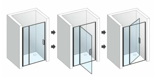 Zuhanyajtó, Aquatek YES B5 90x200 grape üveggel, jobbos kivitel