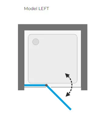 Zuhanyajtó, Aquatek YES B5 125x200 grape üveggel,  balos kivitel
