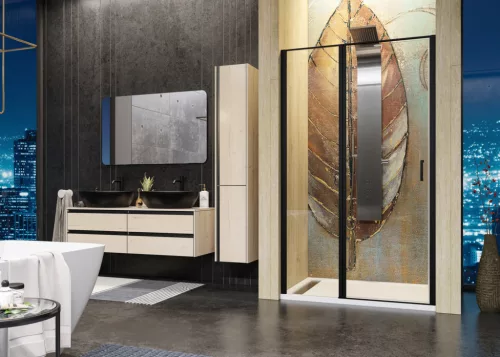 Zuhanyajtó, Aquatek YES BLACK B5 115x200