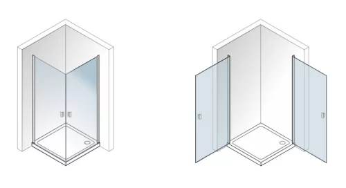 Zuhanykabin, Aquatek GLASS A2 90x90 króm+frost üveg
