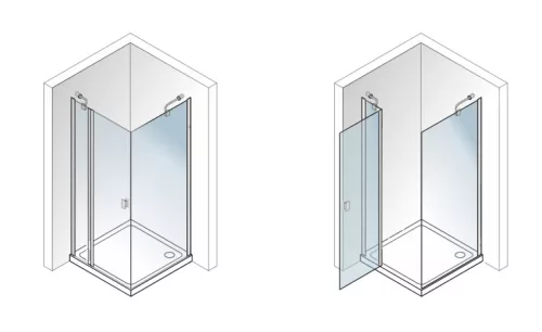 Zuhanykabin, Aquatek GLASS A3 90x90 króm+frost üveg