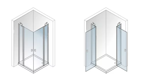Zuhanykabin, Aquatek GLASS A4 90x90 króm+frost üveg