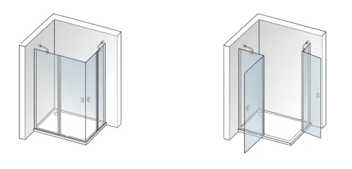 Zuhanykabin, Aquatek GLASS R14 100x80 króm+átlátszó üveg
