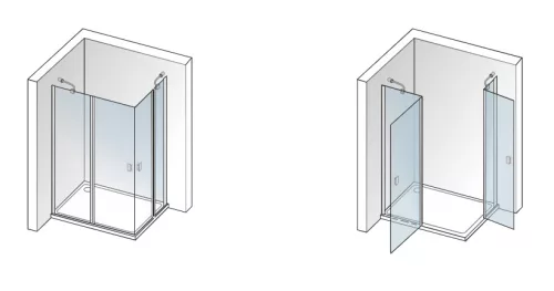Zuhanykabin, Aquatek GLASS R24 120x80 króm+átlátszó üveg