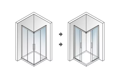 Zuhanykabin, Aquatek DYNAMIC A4 100x100 króm-szatén/átlátszó üveg