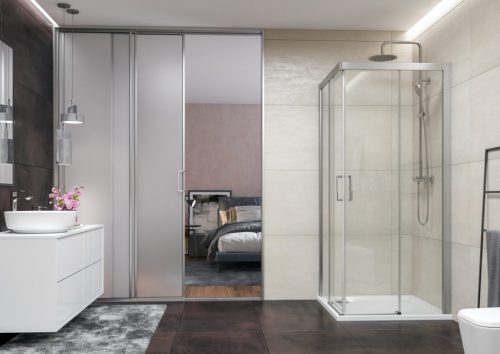 Zuhanykabin, Aquatek DYNAMIC A4 90x90 króm+grape üveg